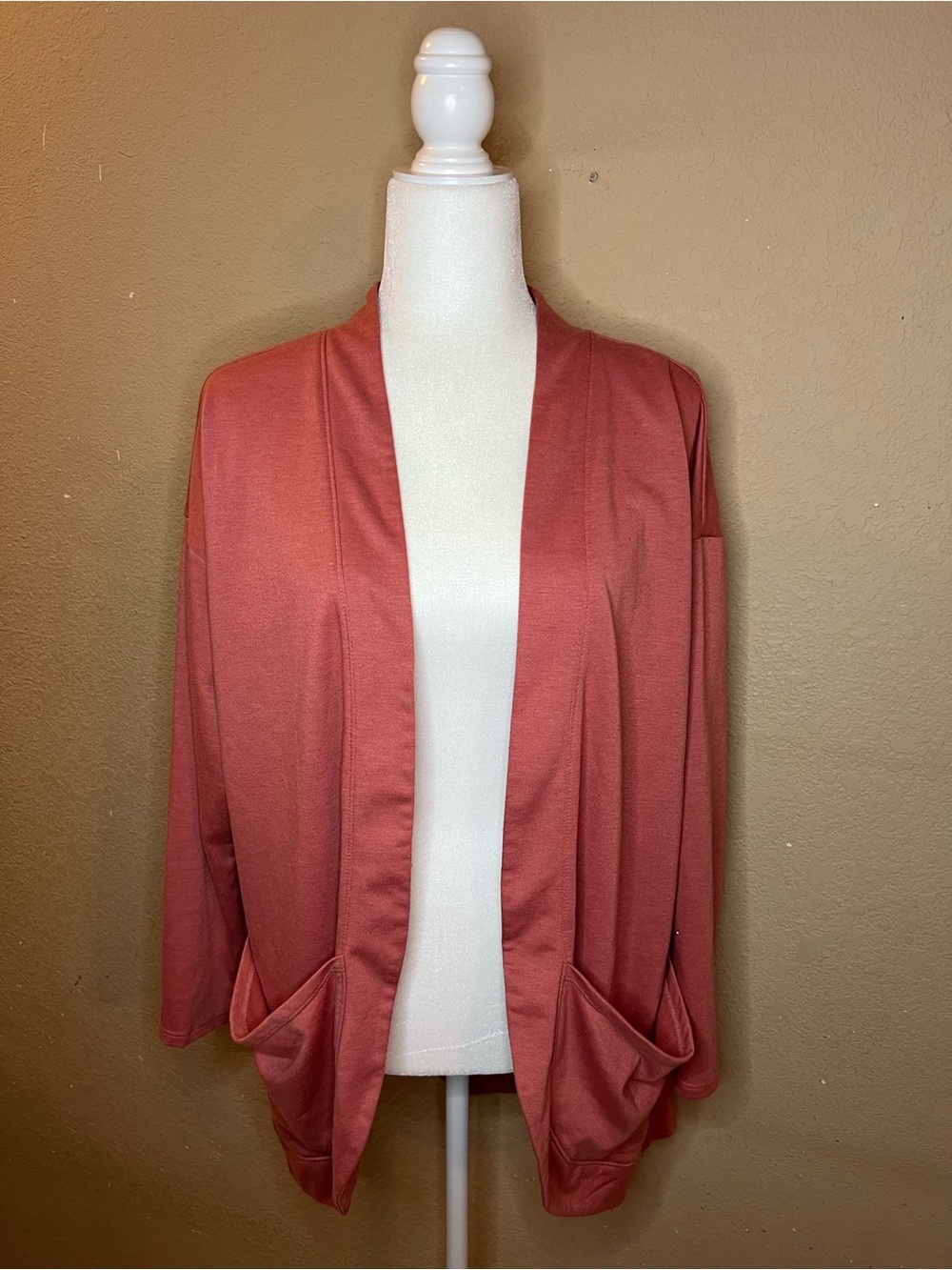 Lee Open-Front Cardigan in Dusty Rose
